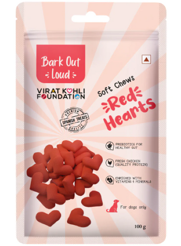 Vivaldis Bark Out Loud Soft Red Hearts Spanish Treats For Dogs